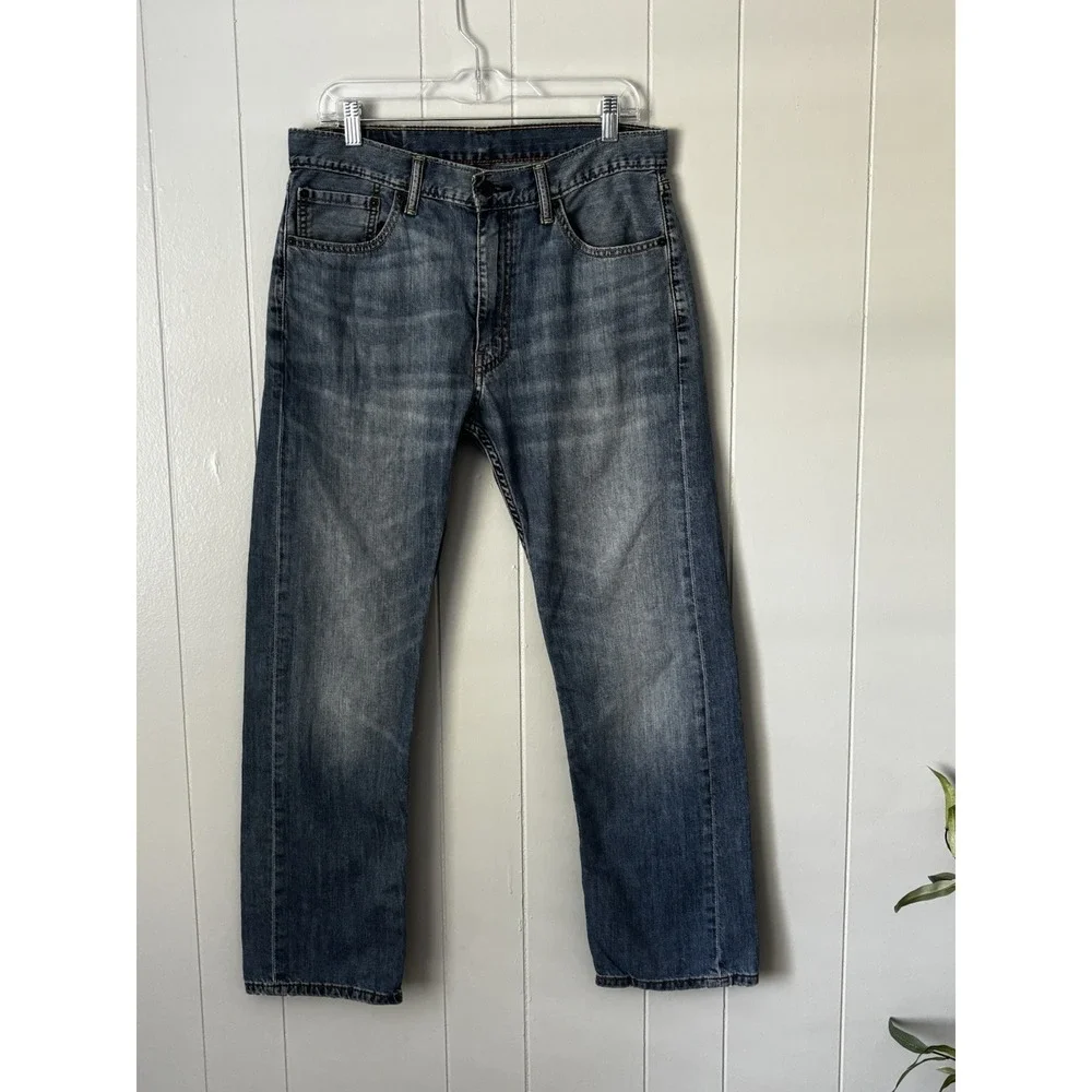 Levi's 505 Regular Fit Jeans Men's 33x30 Light Wash Straight Leg Denim 0335